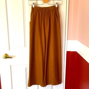 Uniform Handmade Raw Silk Belle Wide Leg Slacks, S